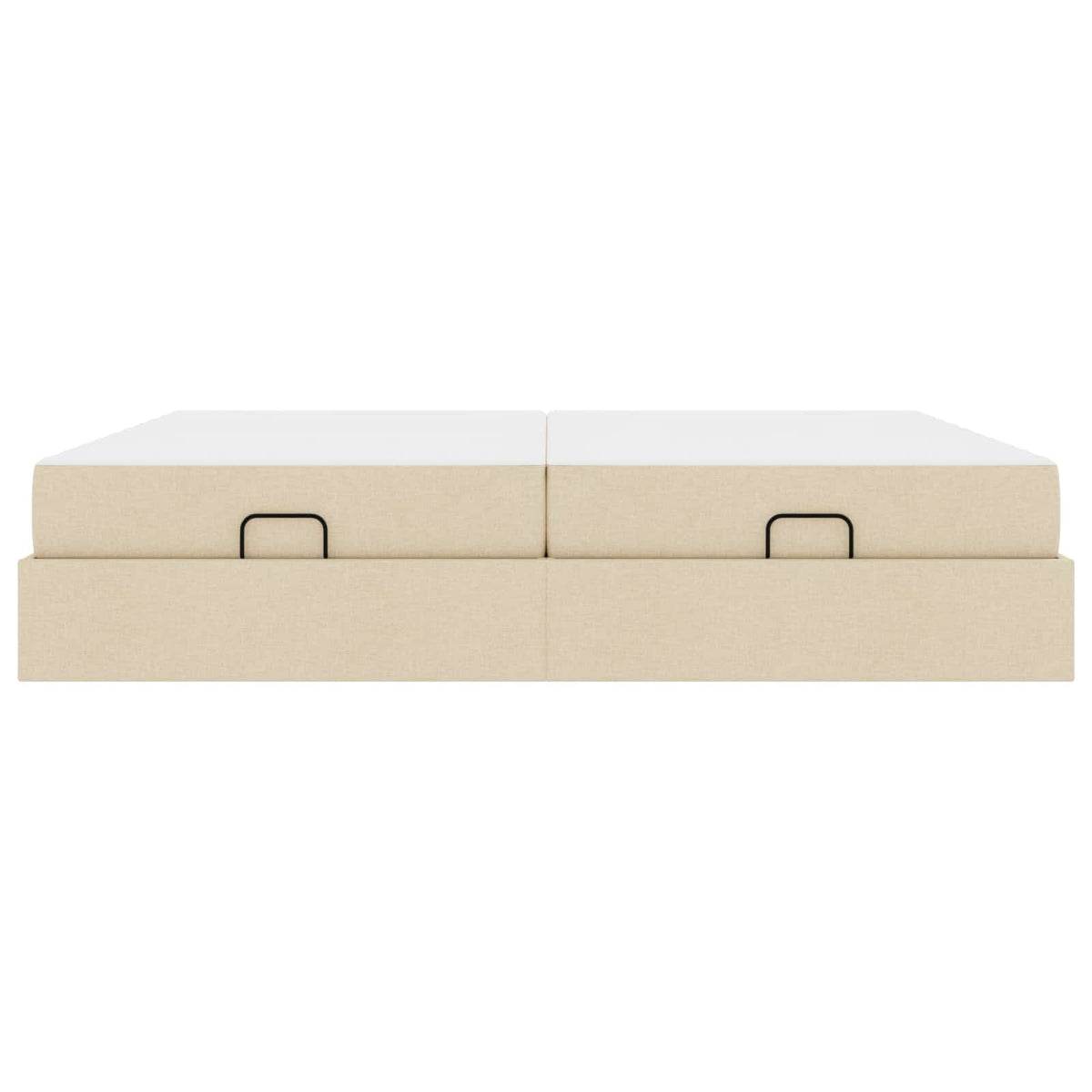 Bettgestell mit Matratze 2 Stk. Creme Stoff