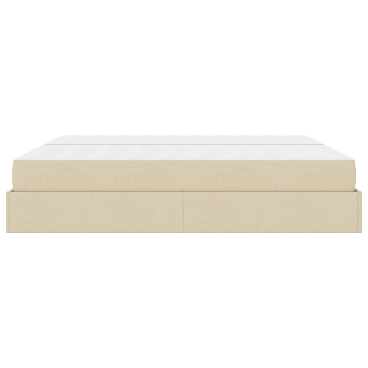 Bettgestell mit Matratze 2 Stk. Creme Stoff