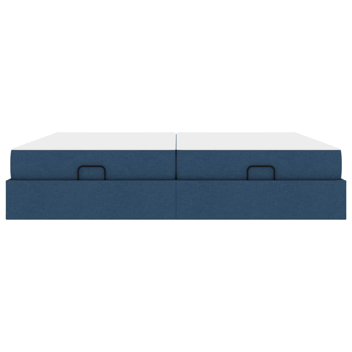 Bettgestell mit Matratze 2 Stk. Blau Stoff