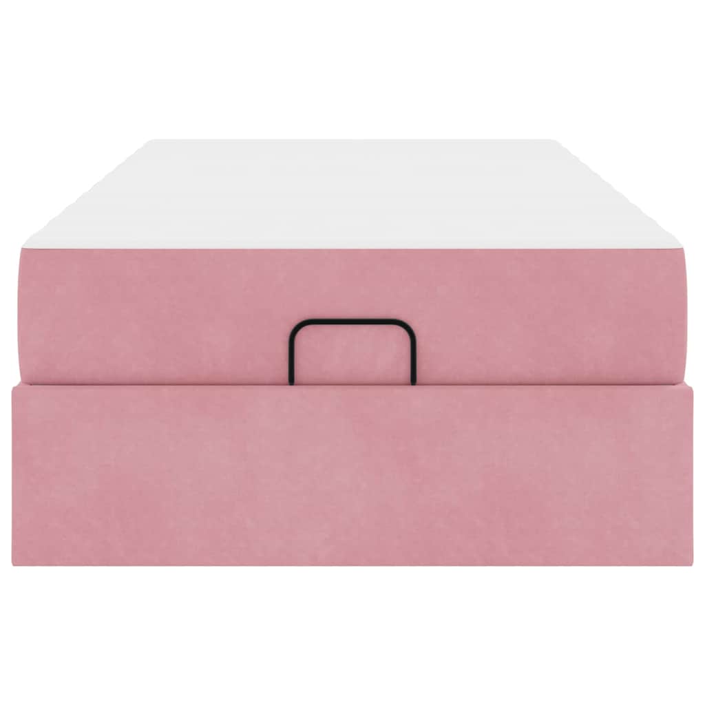 Bettgestell mit Matratze mit Speicher Rosa 80 x 200 cm Samt