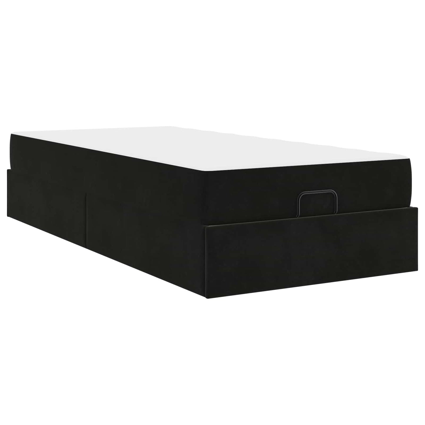 Bettgestell mit Matratze 2 stk. Schwarz Samt