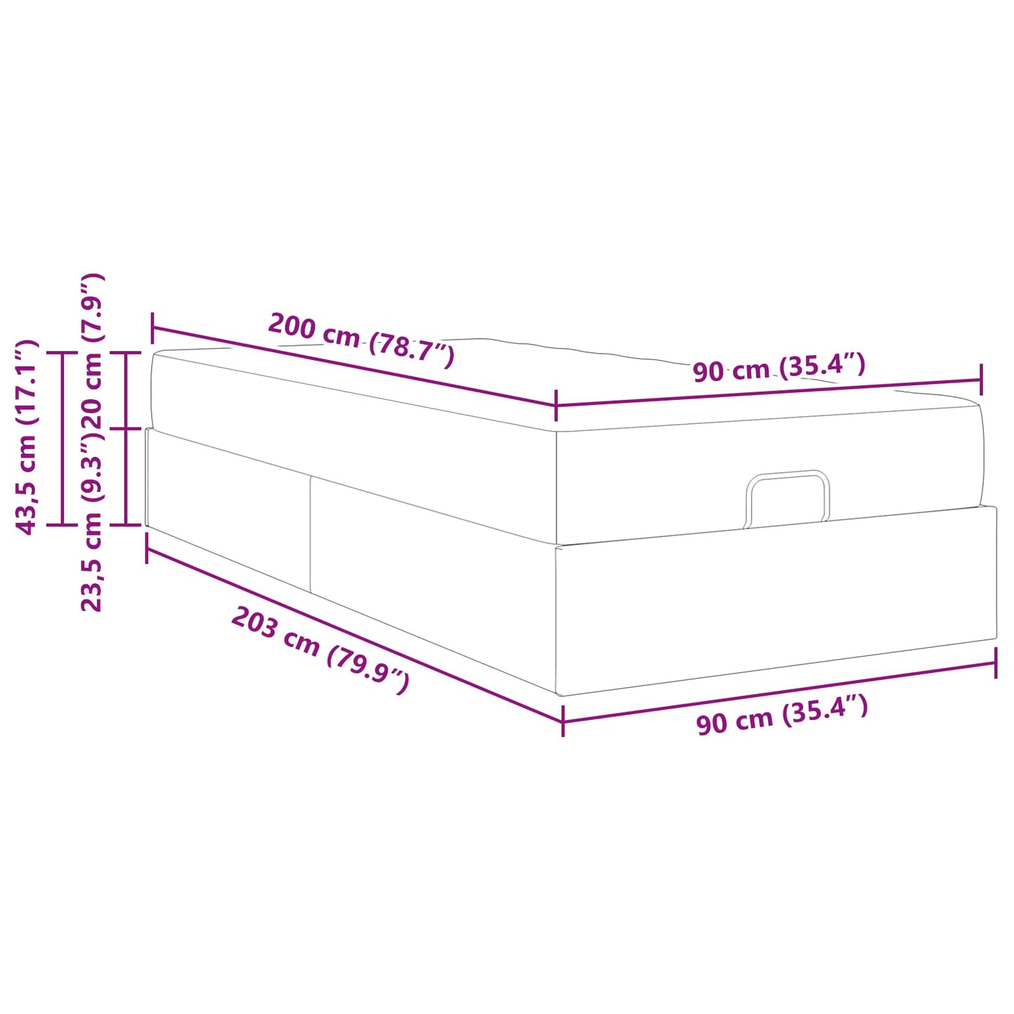 Bettgestell mit Matratze 2 stk. Dunkelgrau Samt