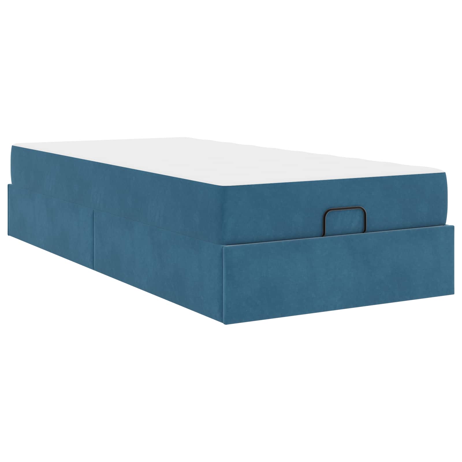 Bettgestell mit Matratze 2 stk. Blau Samt