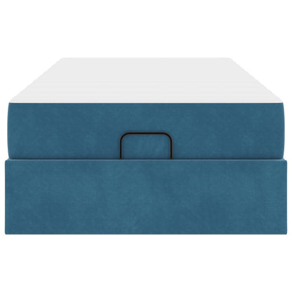 Bettgestell mit Matratze 2 stk. Blau Samt