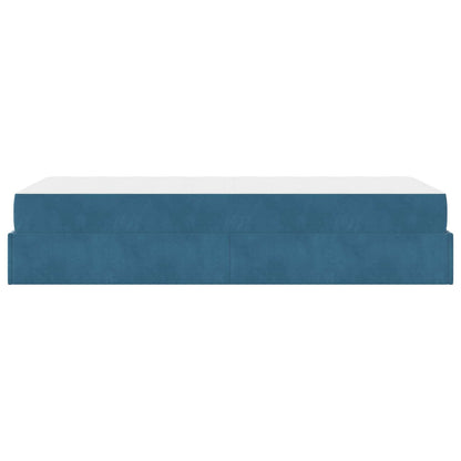 Bettgestell mit Matratze 2 stk. Blau Samt
