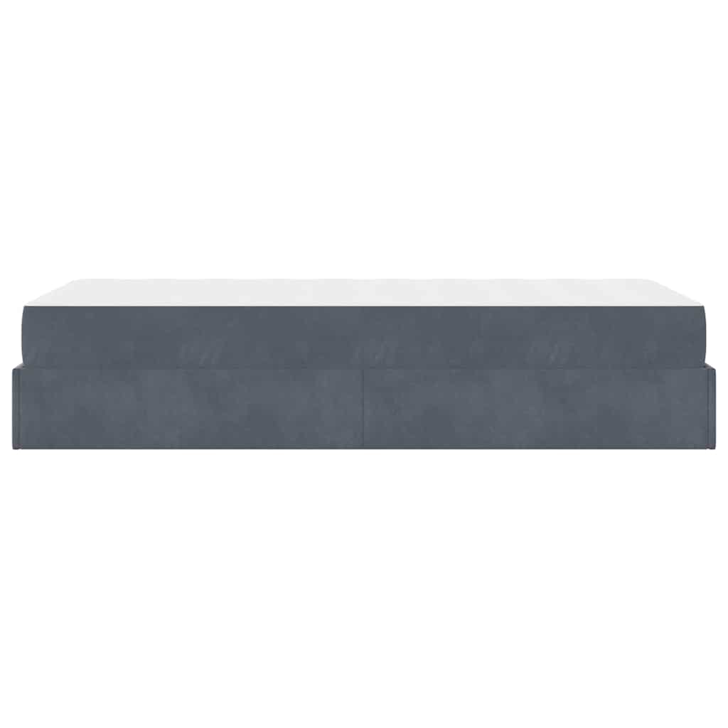 Bettgestell mit Matratze Dunkelgrau 100 x 200 cm Samt