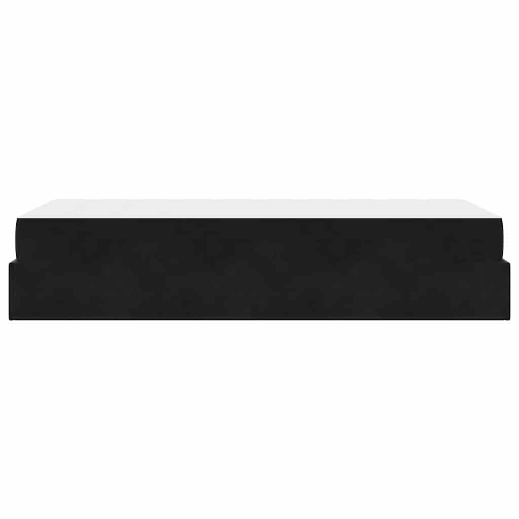 Bettgestell mit Matratze mit Speicher Schwarz 100 x 200 cm Samt
