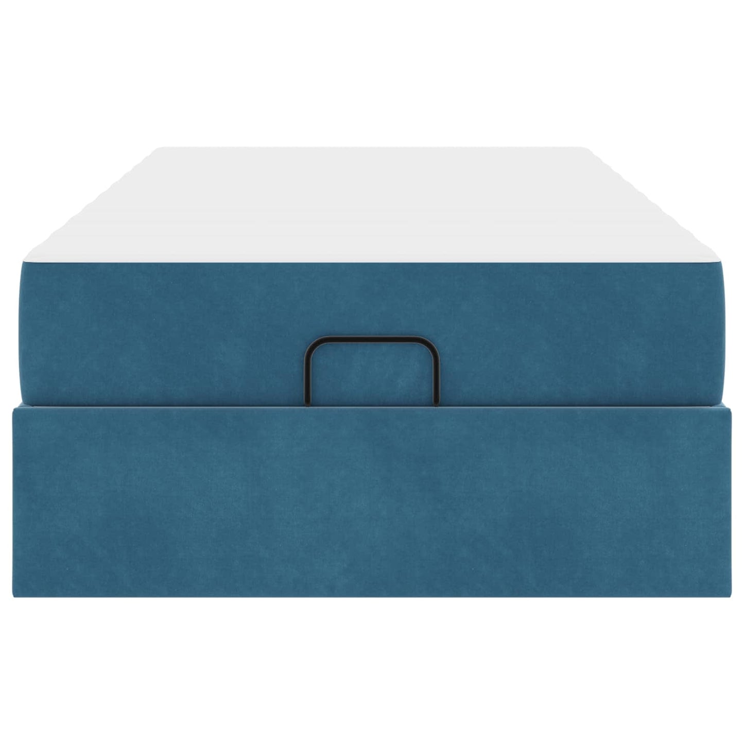 Bettgestell mit Matratze 2 Stk. Blau Samt