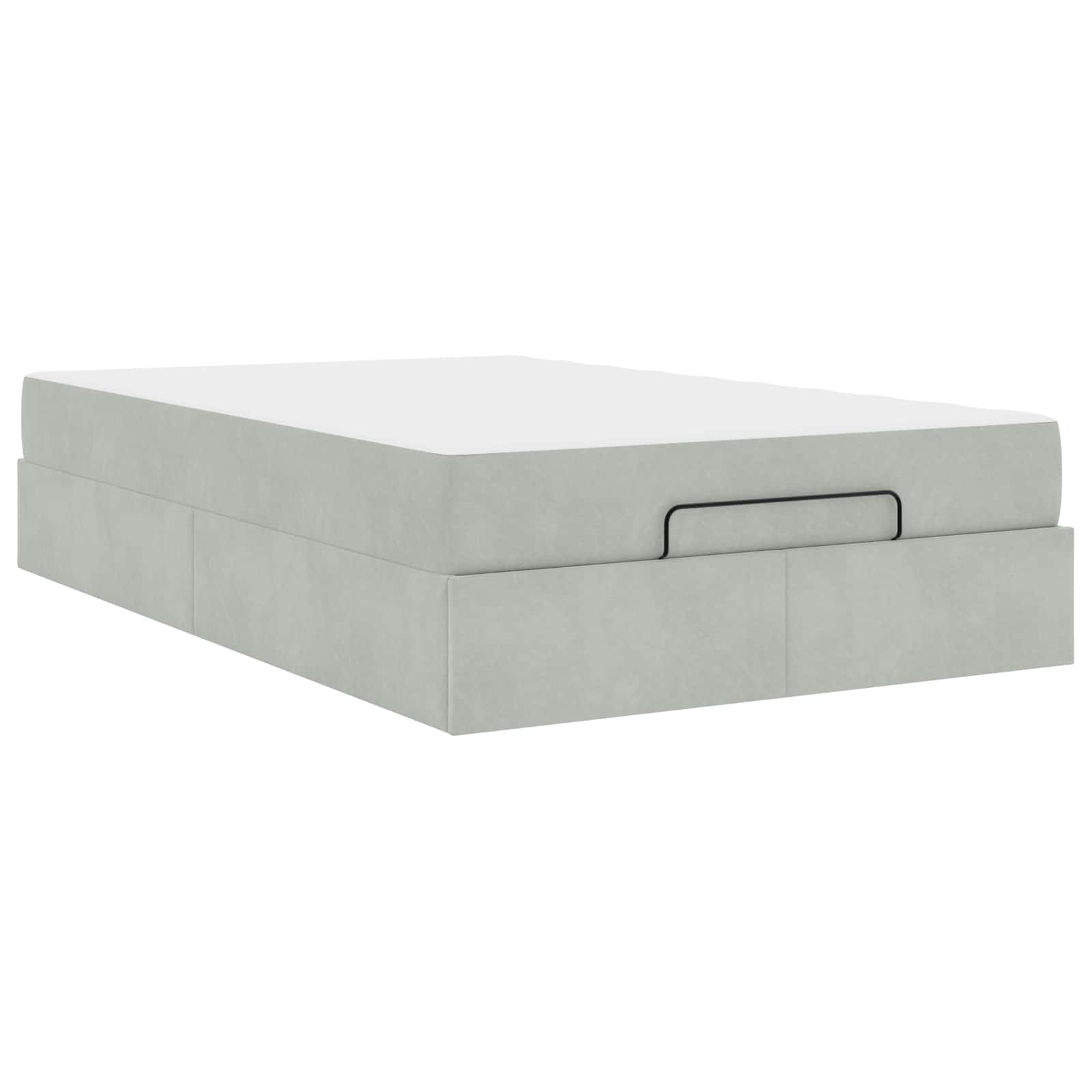 Bettgestell mit Matratze 2 pcs Hellgrau Samt