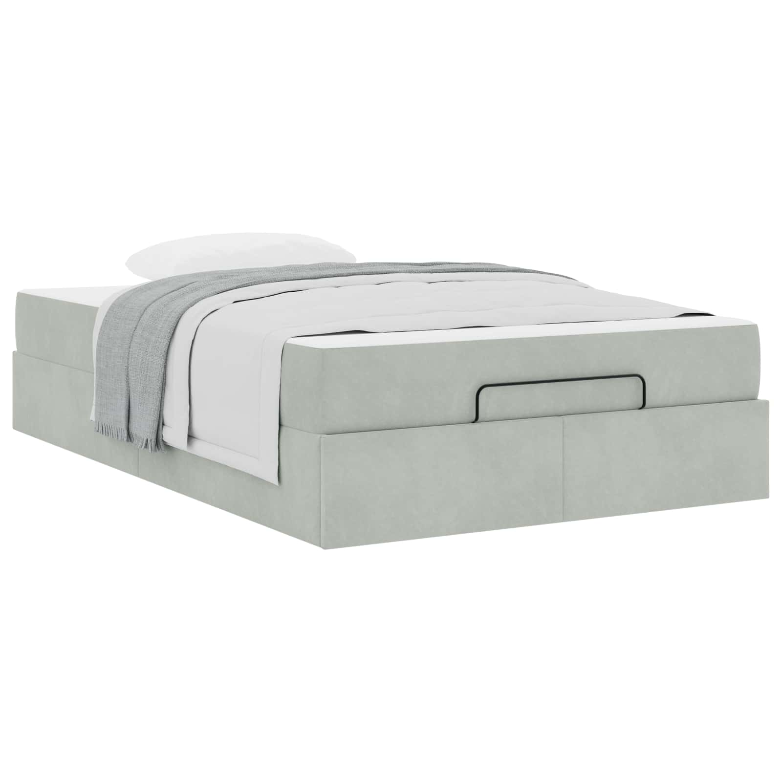 Bettgestell mit Matratze 2 pcs Hellgrau Samt