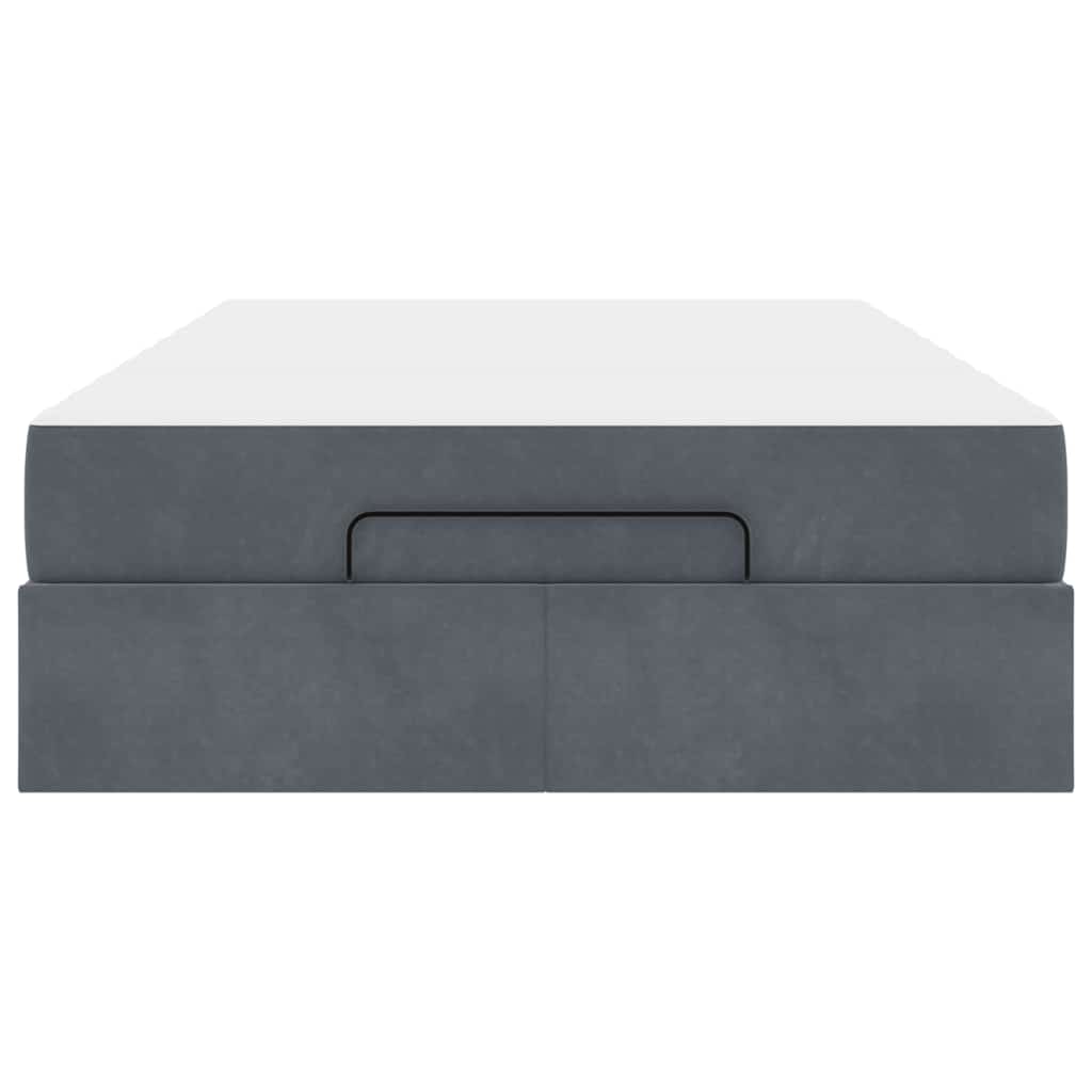 Bettgestell mit Matratze Dunkelgrau 120 x 200 cm Samt