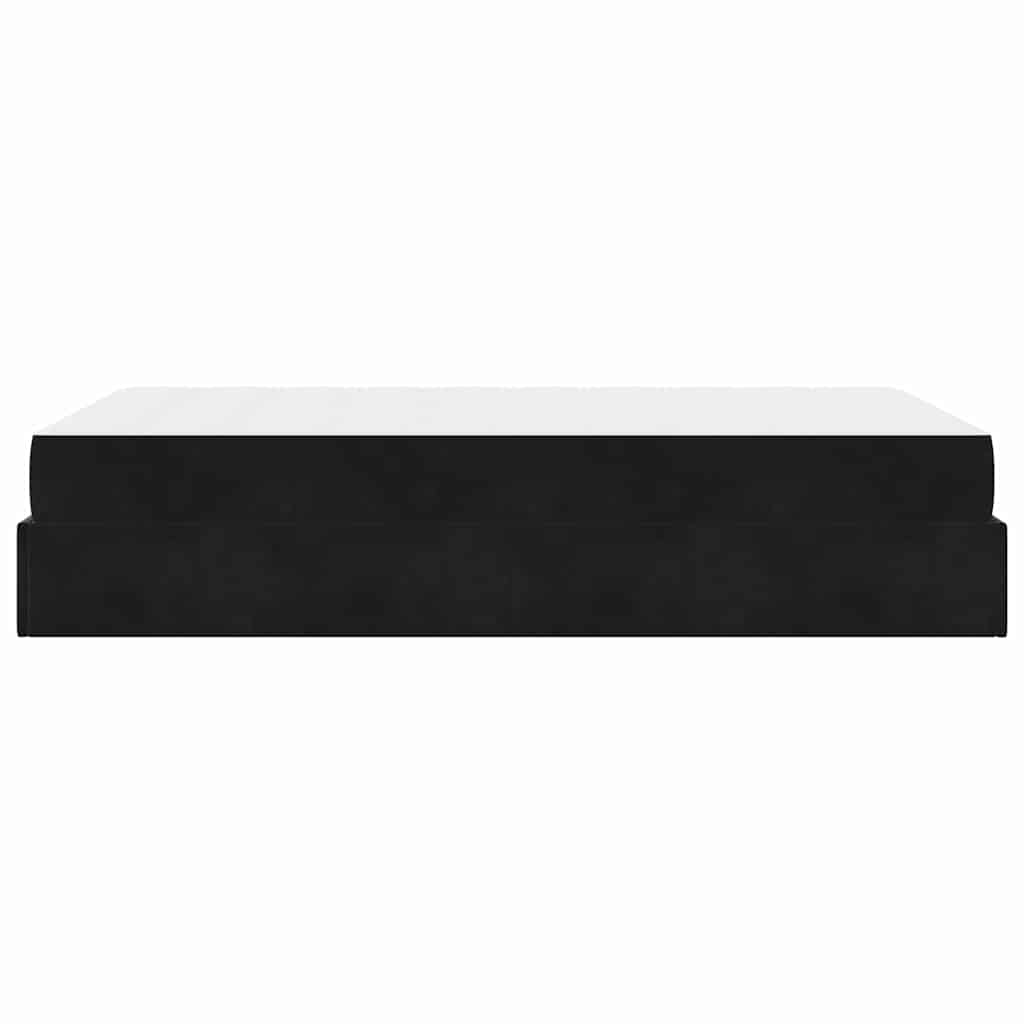 Bettgestell mit Matratze mit Speicher Schwarz 120 x 200 cm Samt