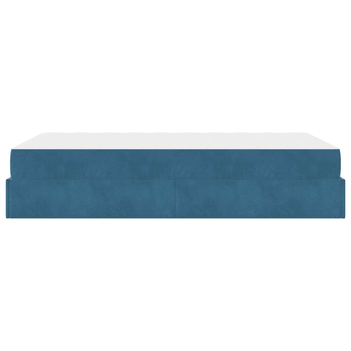 Bettgestell mit Matratze 2 Stk. Blau Samt