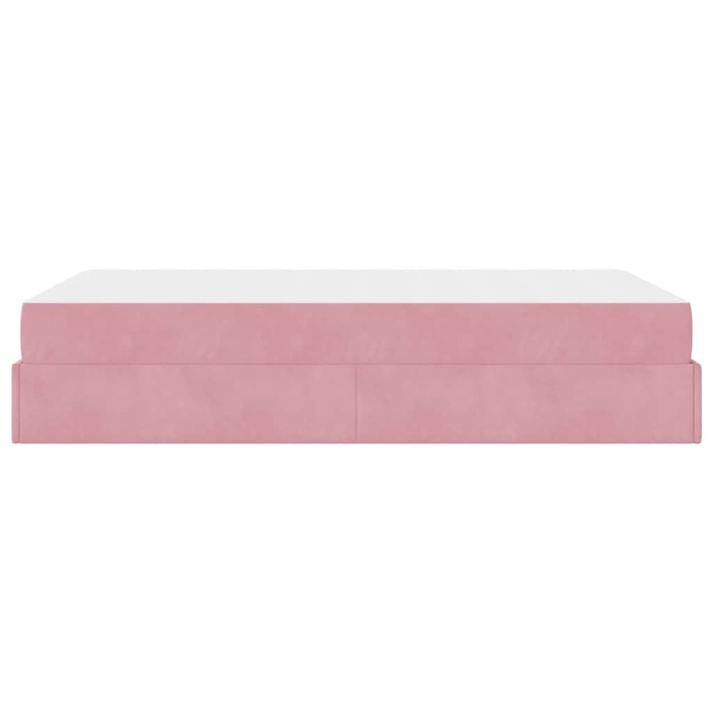 Bettgestell mit Matratze mit Speicher Rosa 120 x 200 cm Samt