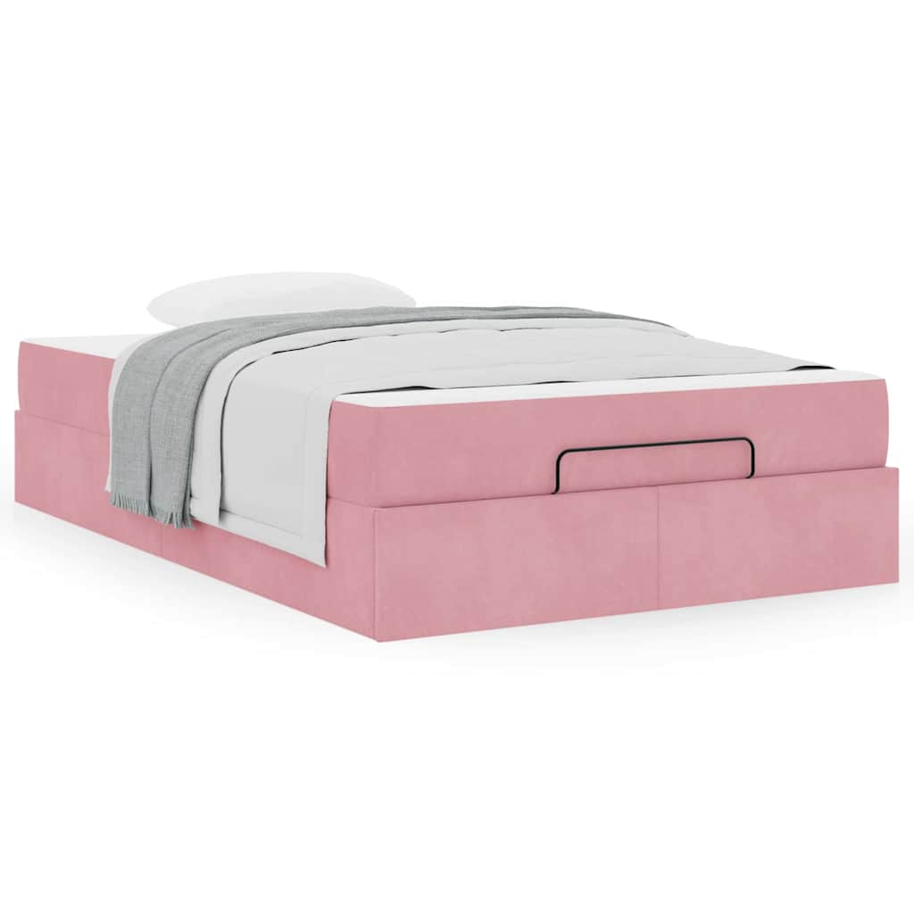 Bettgestell mit Matratze mit Speicher Rosa 120 x 200 cm Samt