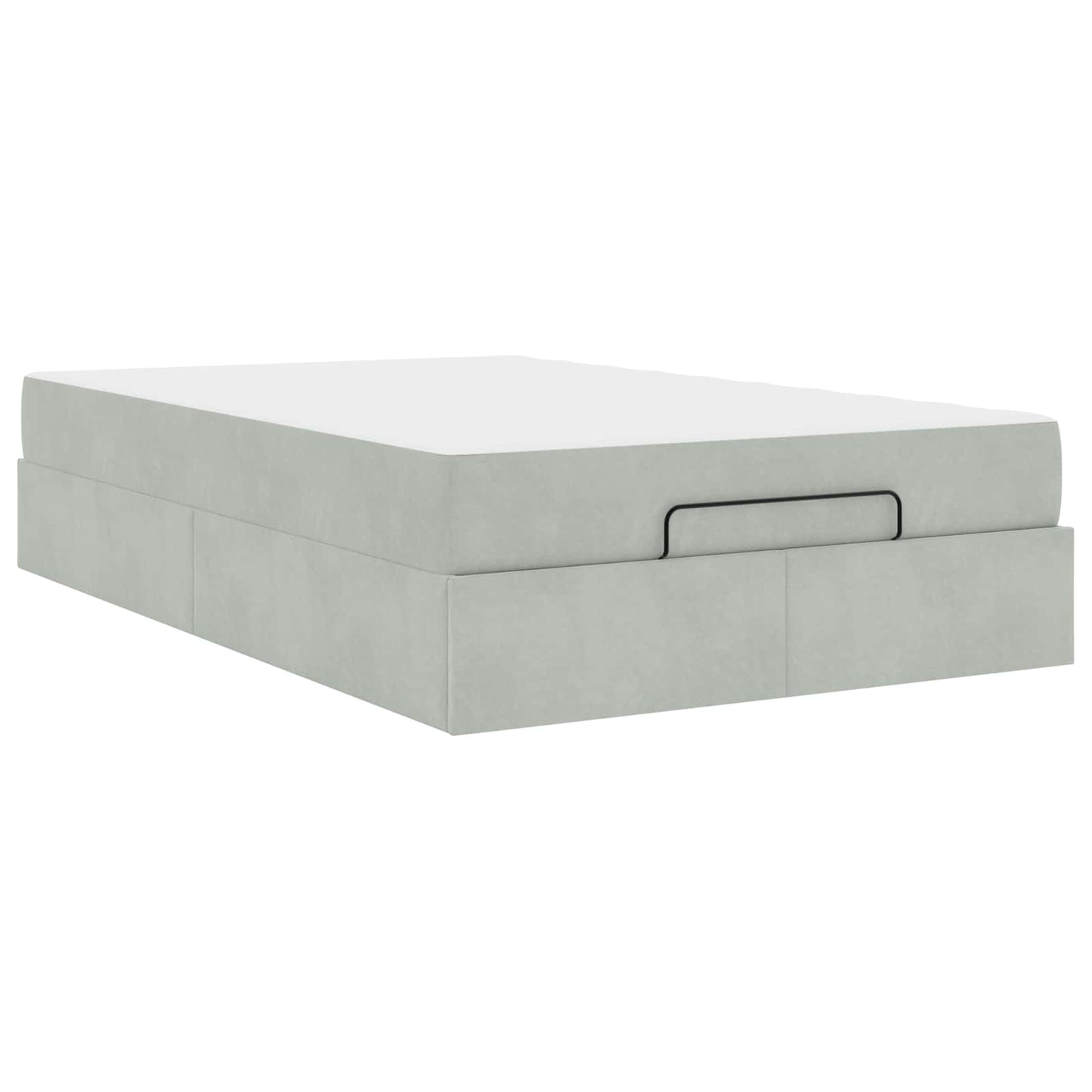 Bettgestell mit Matratze 2 pcs Hellgrau Samt