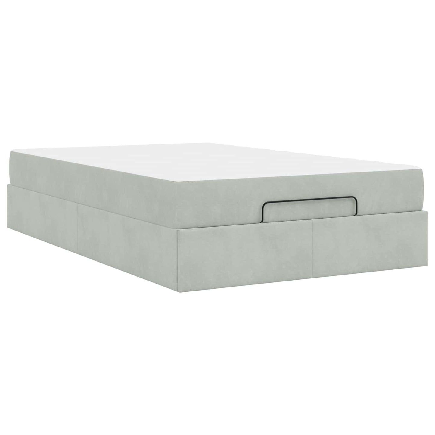 Bettgestell mit Matratze 2 pcs Hellgrau Samt