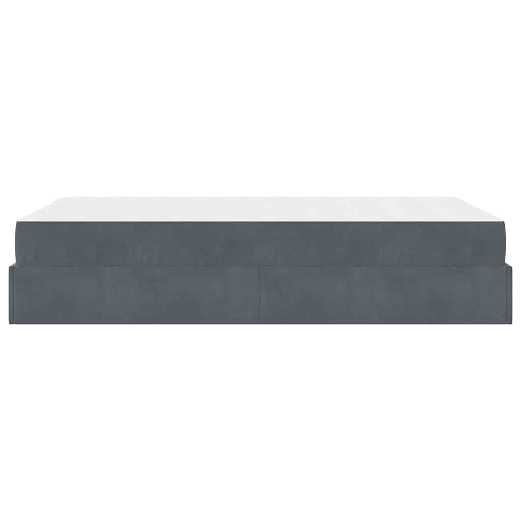 Bettgestell mit Matratze Dunkelgrau 140 x 190 cm Samt