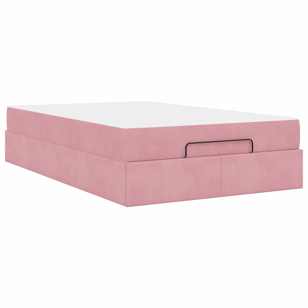 Bettgestell mit Matratze mit Speicher Rosa 140 x 190 cm Samt