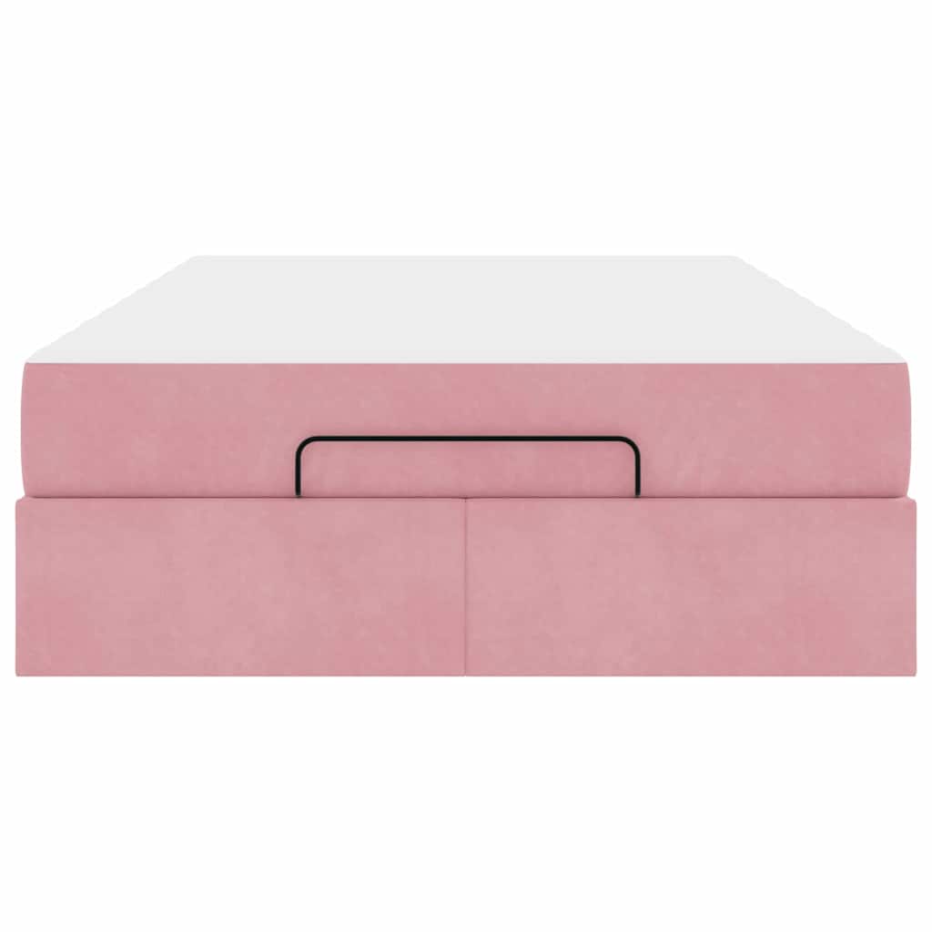 Bettgestell mit Matratze mit Speicher Rosa 140 x 190 cm Samt