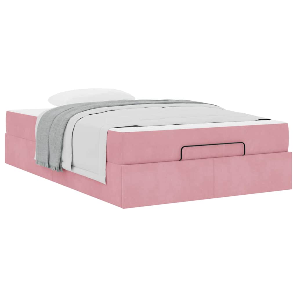 Bettgestell mit Matratze mit Speicher Rosa 140 x 190 cm Samt