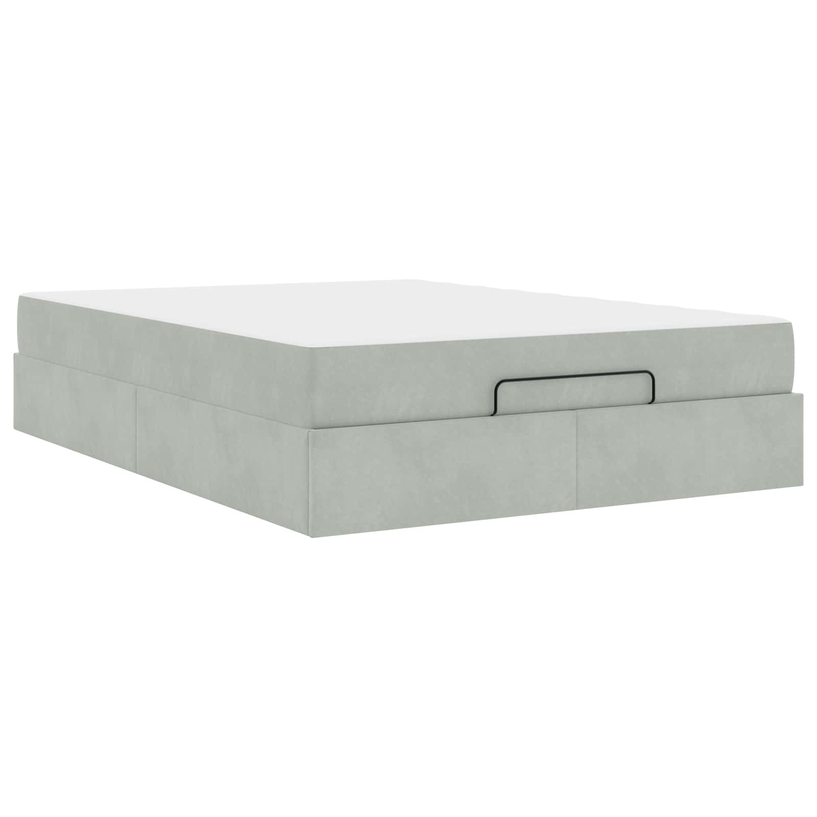 Bettgestell mit Matratze 2 pcs Hellgrau Samt