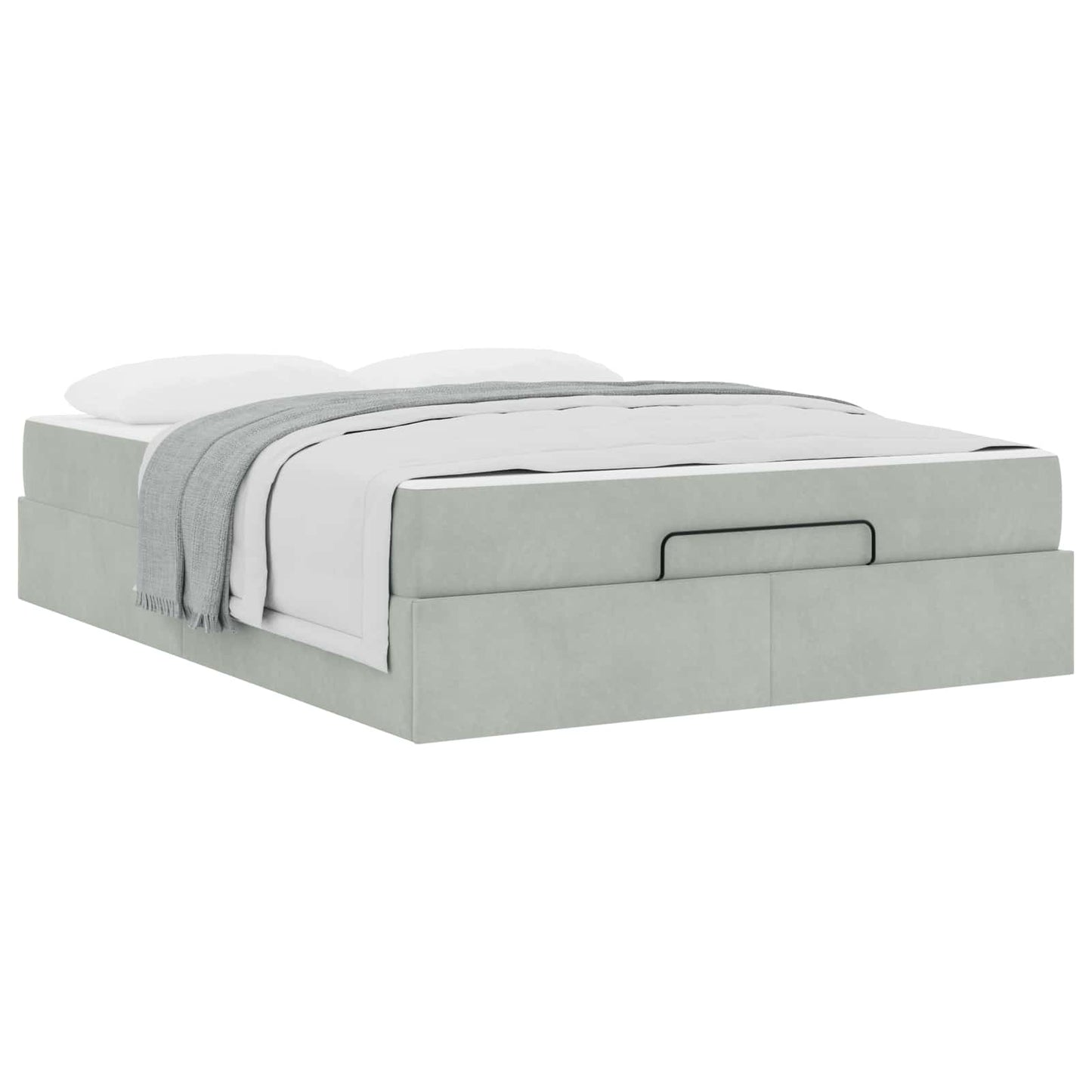 Bettgestell mit Matratze 2 pcs Hellgrau Samt