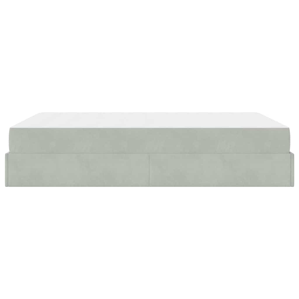 Bettgestell mit Matratze Hellgrau 140 x 200 cm Samt