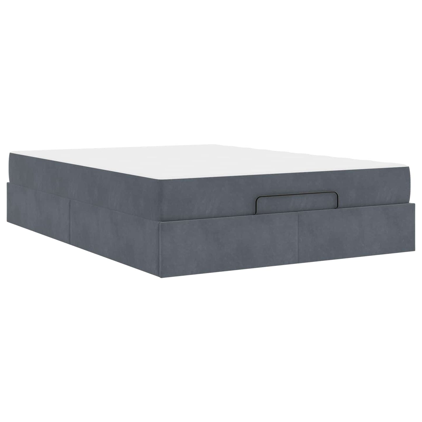 Bettgestell mit Matratze 2 pcs Dunkelgrau Samt