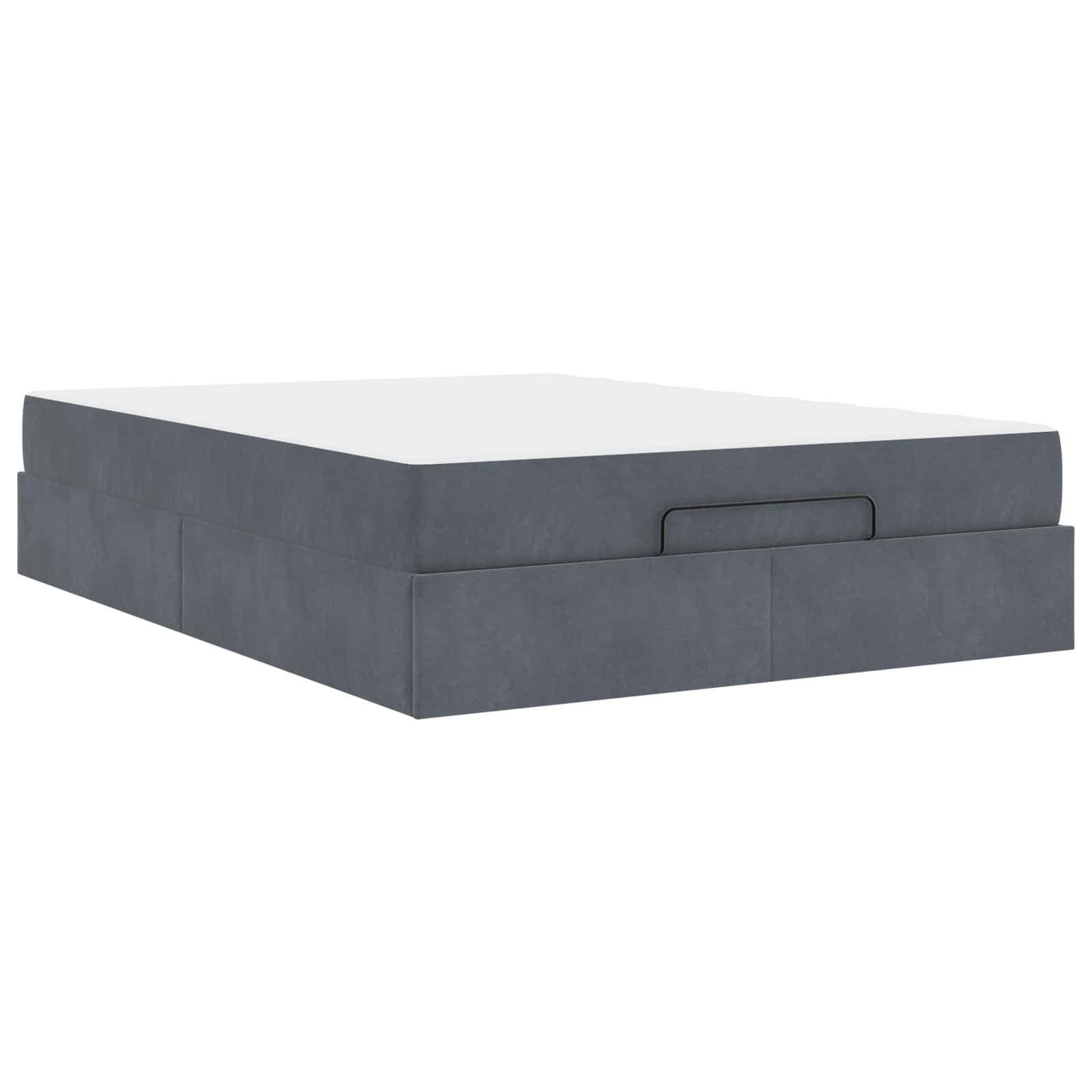Bettgestell mit Matratze 2 pcs Dunkelgrau Samt