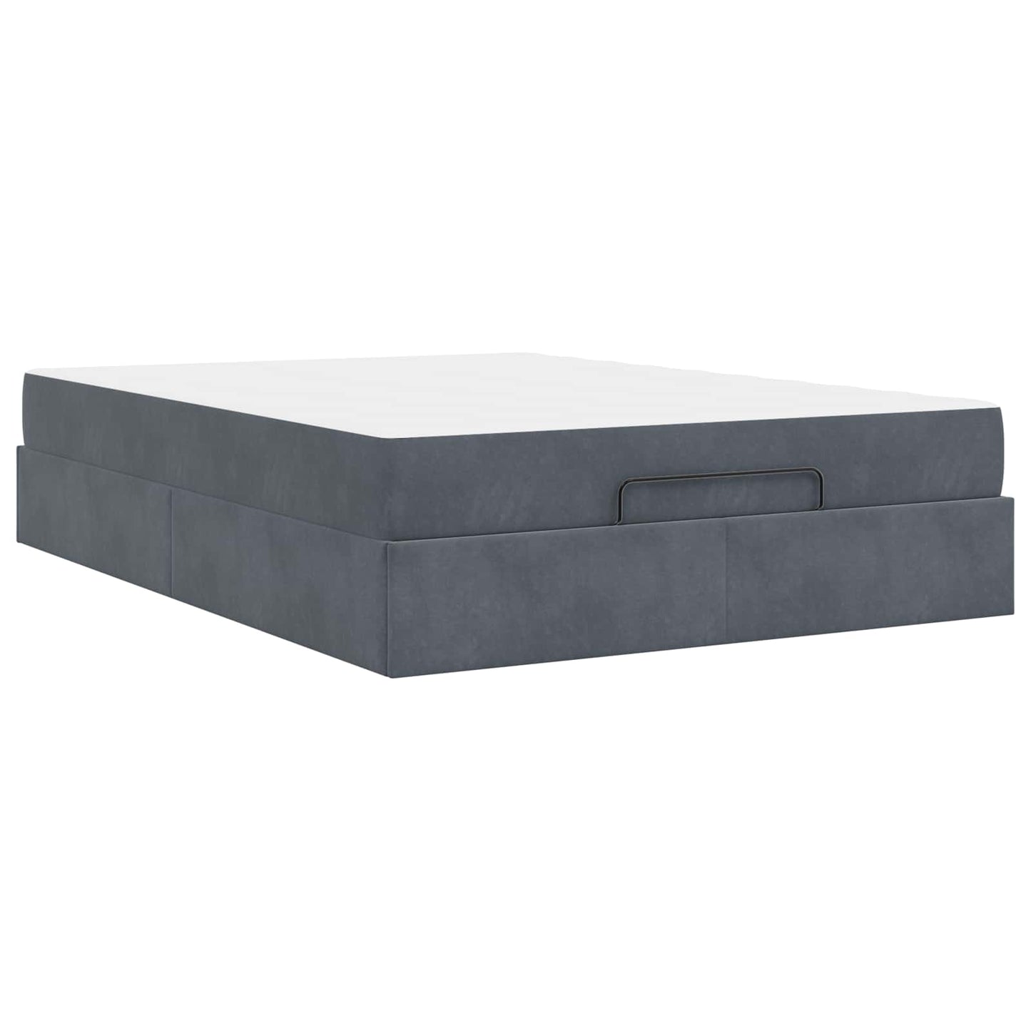 Bettgestell mit Matratze 2 pcs Dunkelgrau Samt