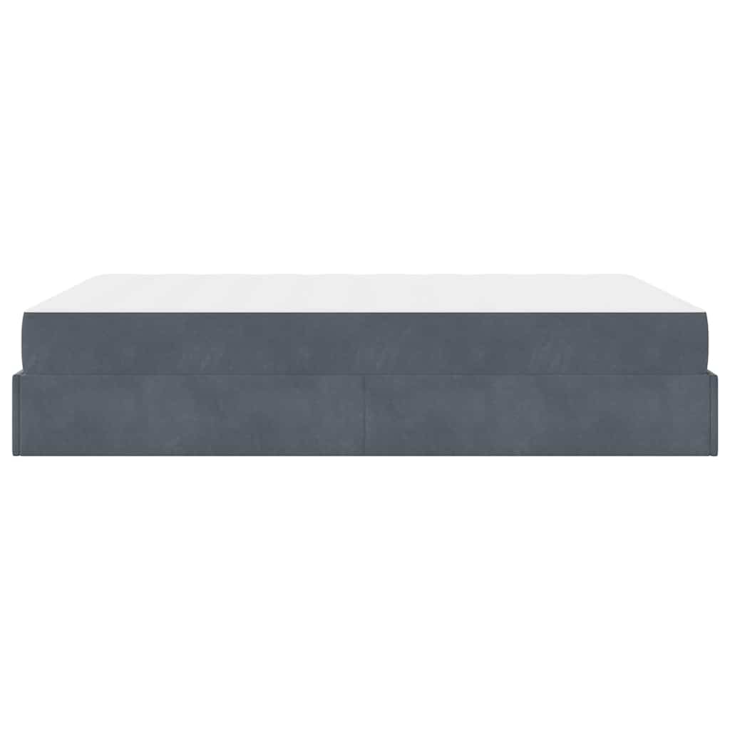 Bettgestell mit Matratze Dunkelgrau 140 x 200 cm Samt