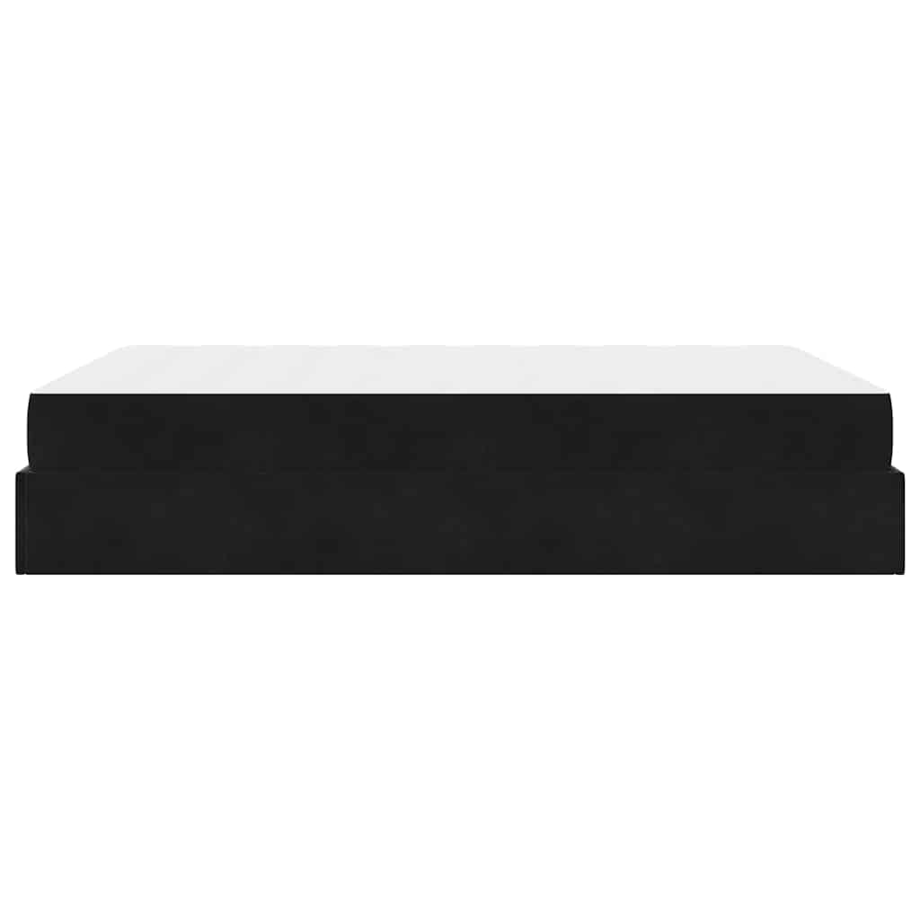 Bettgestell mit Matratze mit Speicher Schwarz 140 x 200 cm Samt