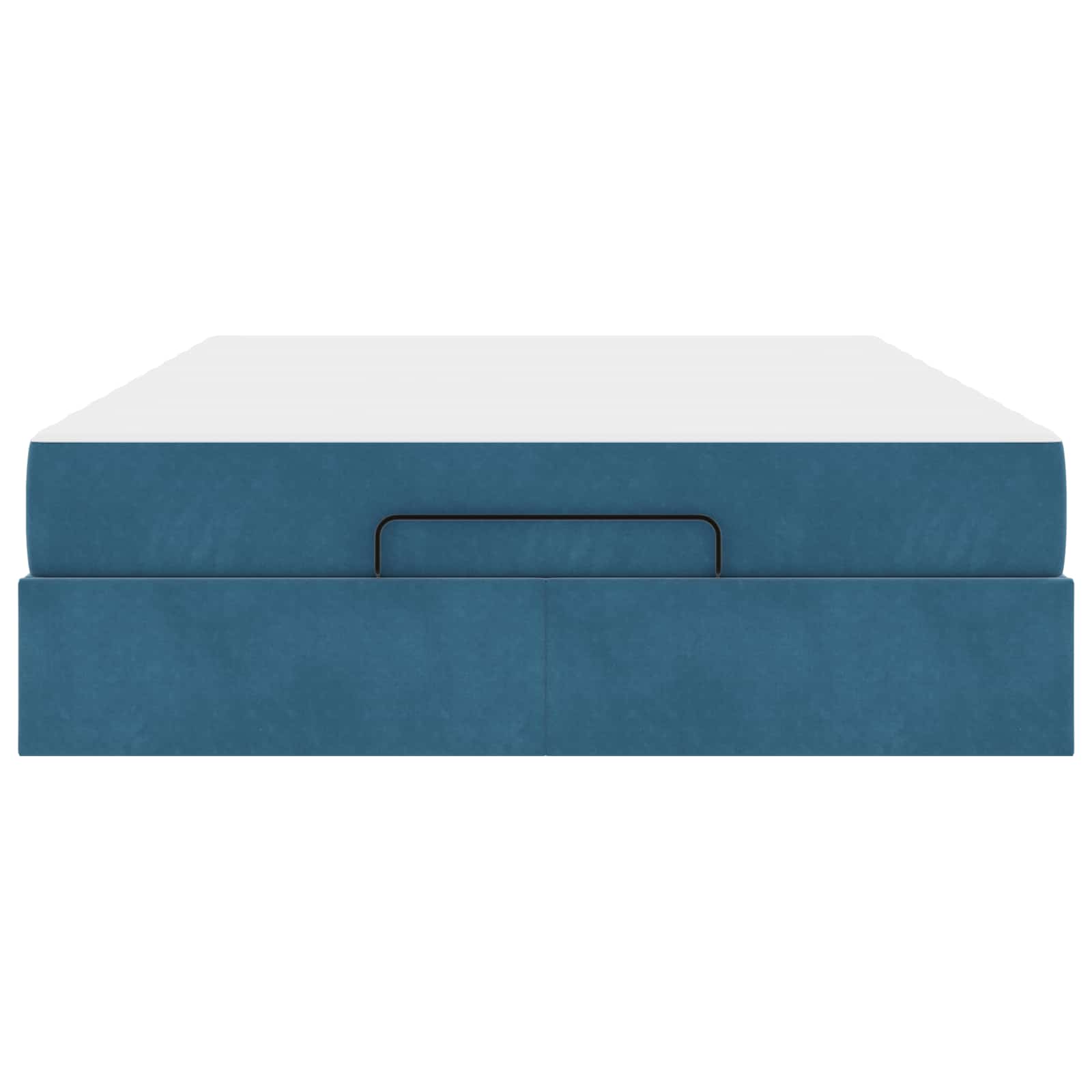 Bettgestell mit Matratze 2 Stk. Blau Samt