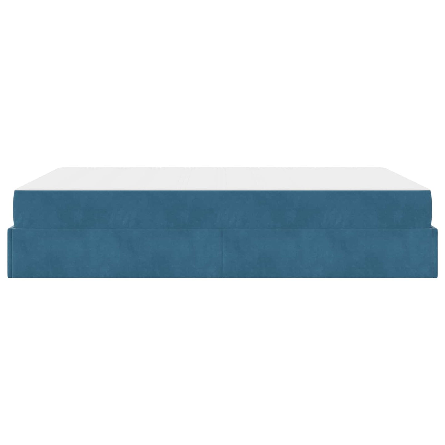 Bettgestell mit Matratze 2 Stk. Blau Samt