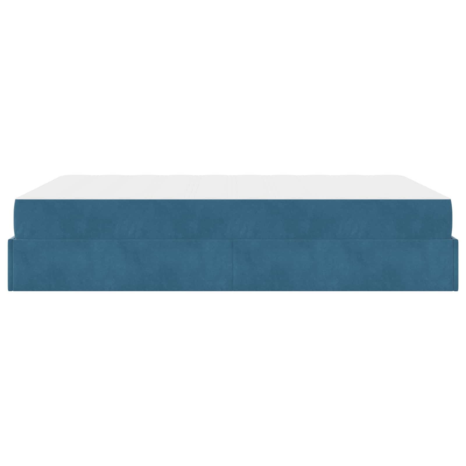 Bettgestell mit Matratze 2 Stk. Blau Samt