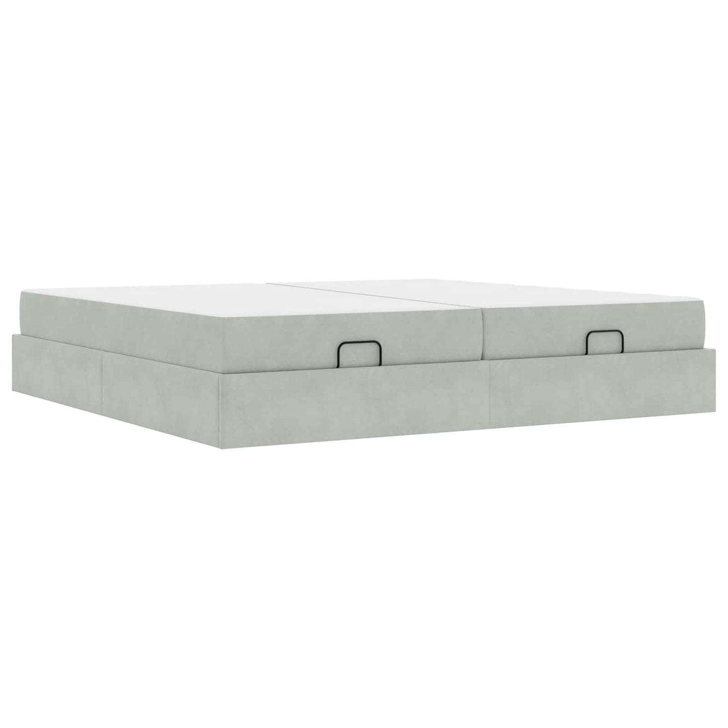 Bettgestell mit Matratze mit Matratze 2 pcs Hellgrau Samt