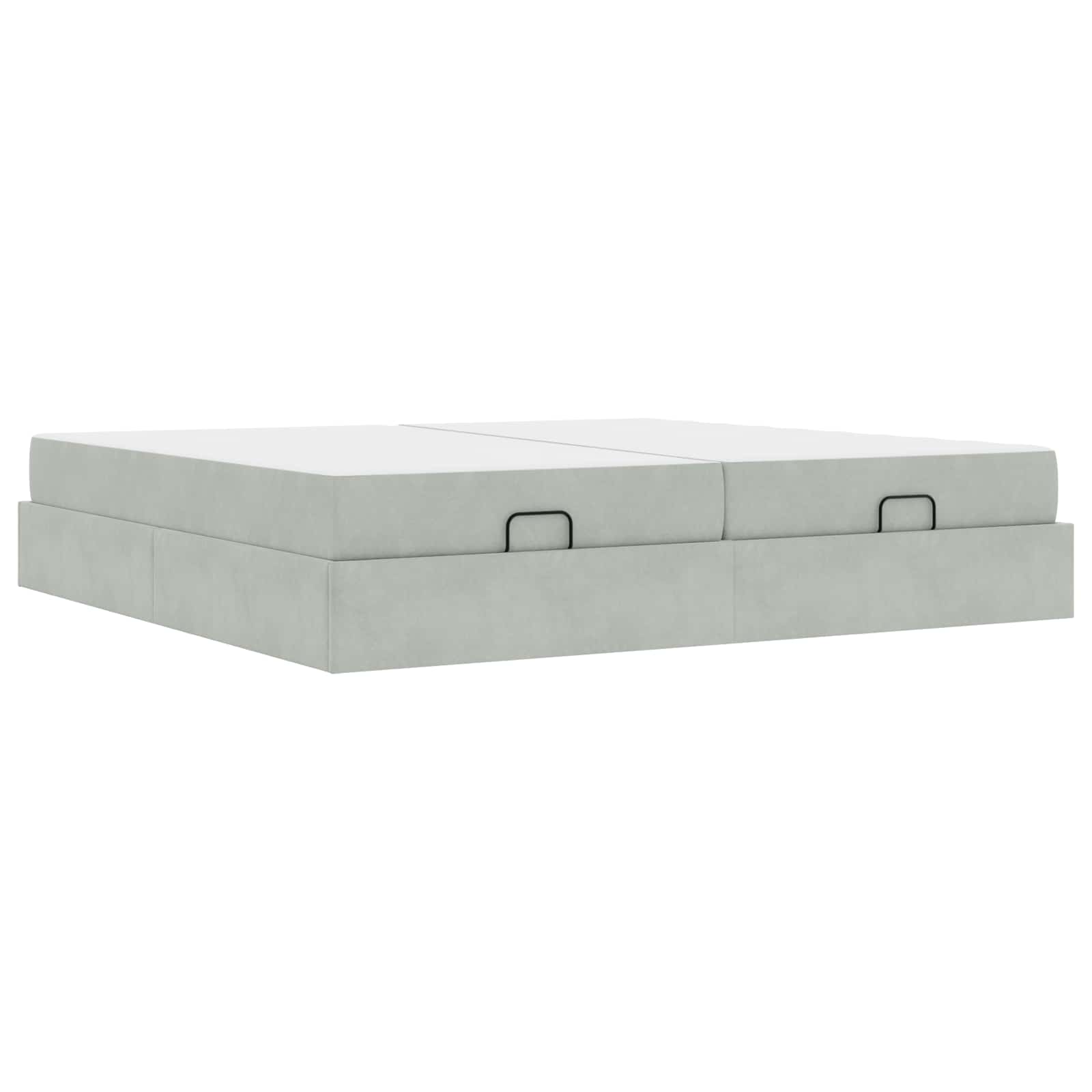 Bettgestell mit Matratze mit Matratze 2 pcs Hellgrau Samt