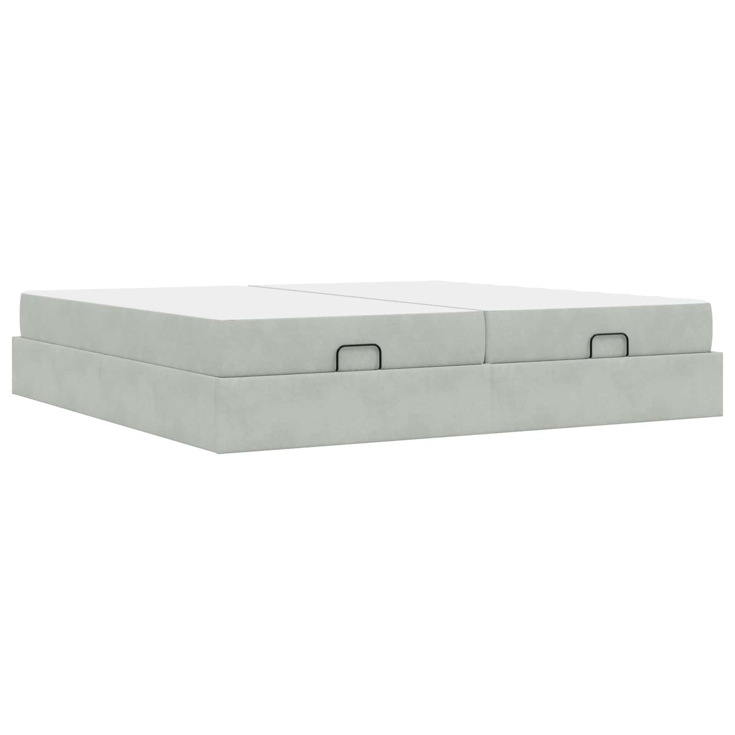 Bettgestell mit Matratze mit Matratze 2 pcs Hellgrau Samt