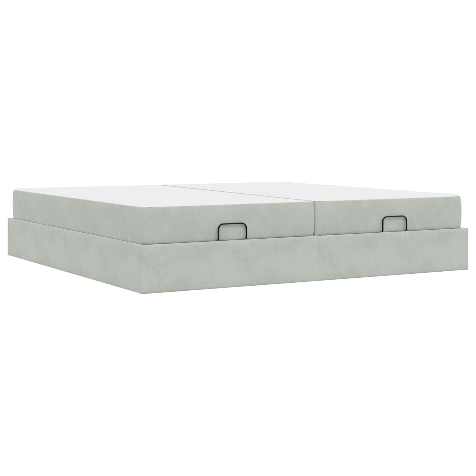 Bettgestell mit Matratze mit Matratze 2 pcs Hellgrau Samt