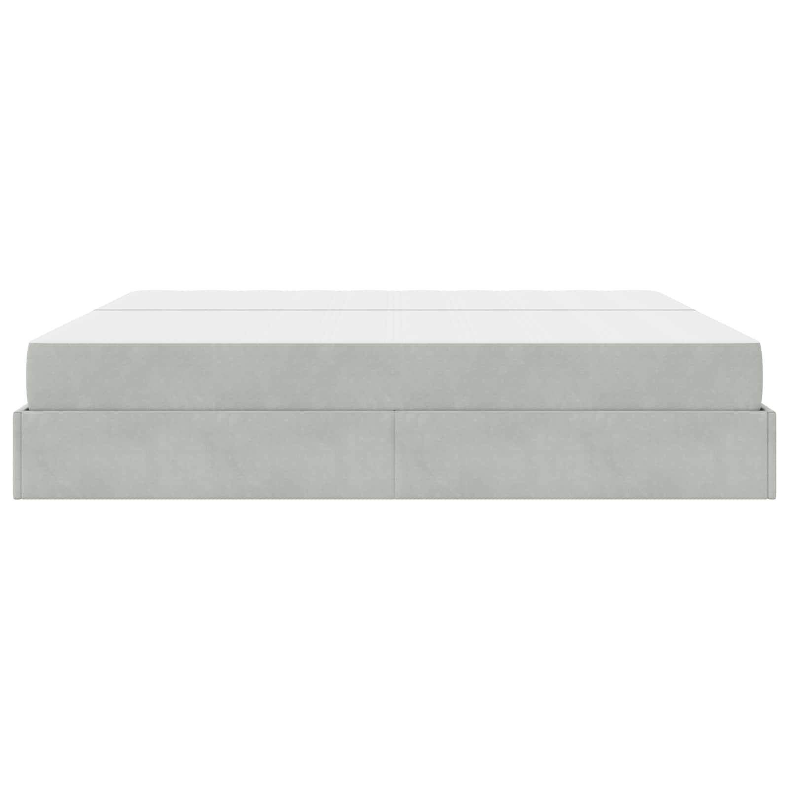 Bettgestell mit Matratze mit Matratze 2 pcs Hellgrau Samt