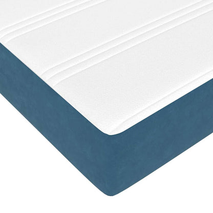 Bettgestell mit Matratze 2 Stk. Blau Samt