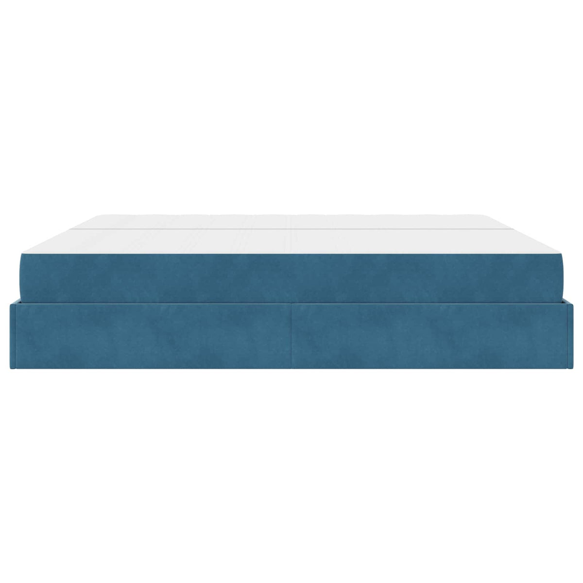 Bettgestell mit Matratze 2 Stk. Blau Samt