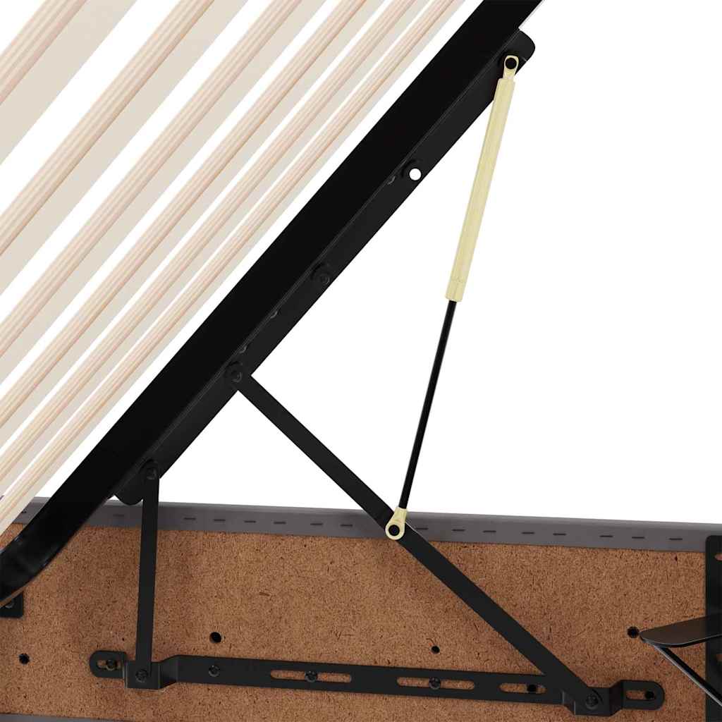 Aufbewahrungsbett mit Matratze mit Speicher 2 stk. Grau Leder