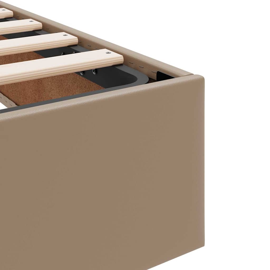 Aufbewahrungsbett mit Matratze 2 stk. Cappuccino Leder