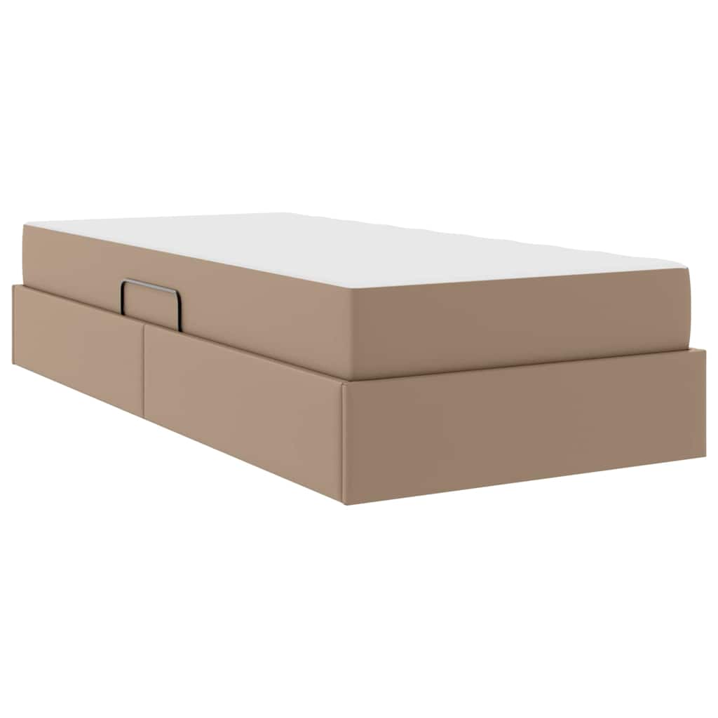Aufbewahrungsbett mit Matratze 2 stk. Cappuccino Leder