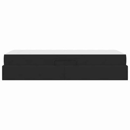Aufbewahrungsbett mit Matratze Schwarz 100 x 200 cm Samt