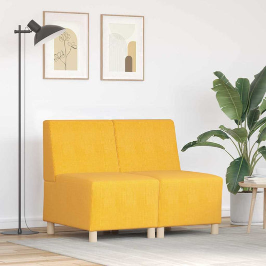 Modulares Armfreies Sofa 2 pcs Hellgelb 55 x 74 x 82 cm
