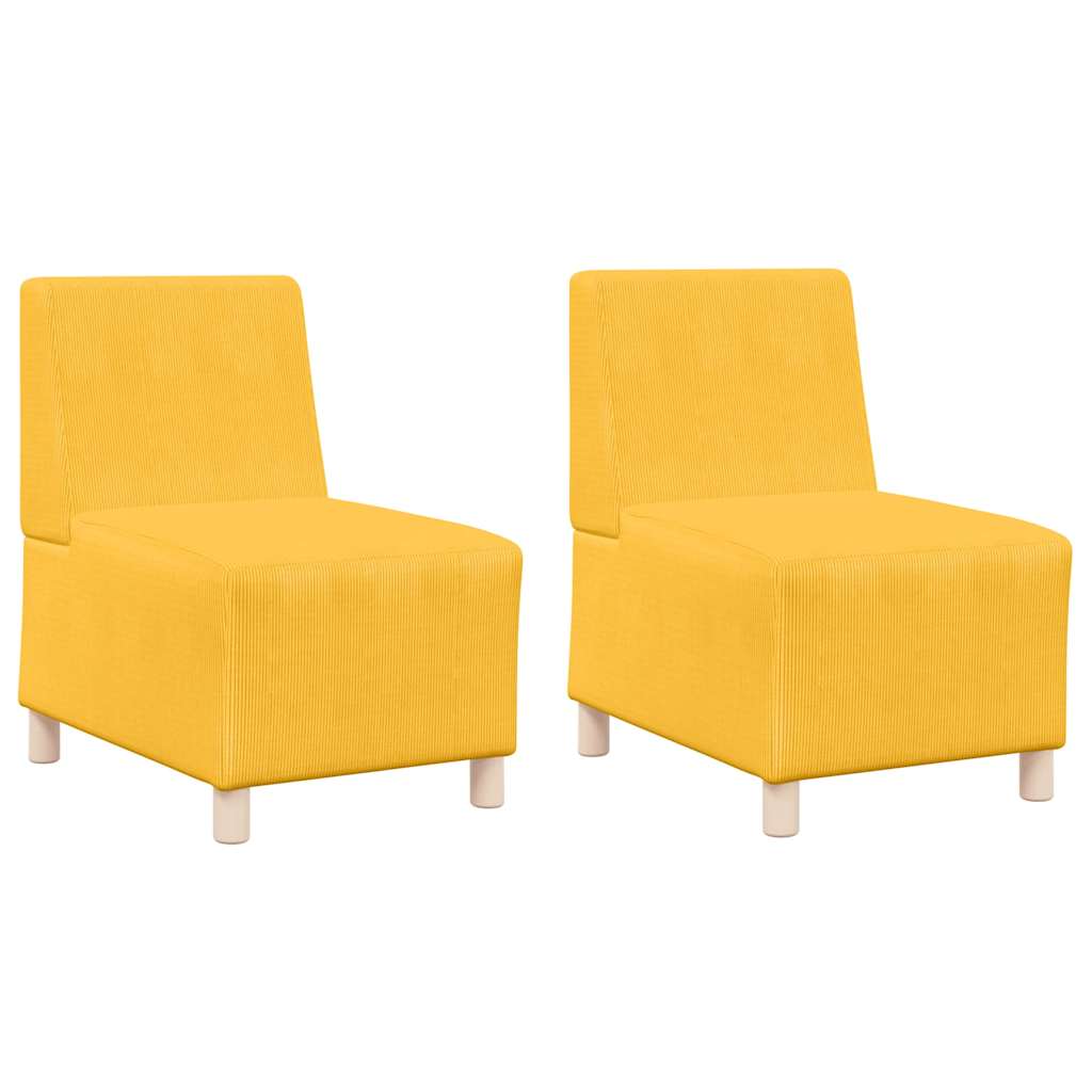 Modulares Armfreies Sofa 2 pcs Hellgelb 55 x 74 x 82 cm