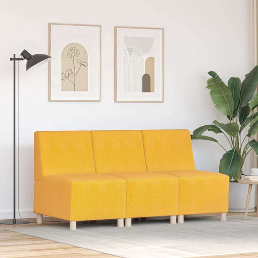 Modulares Armfreies Sofa 3 pcs Hellgelb 55 x 74 x 82 cm